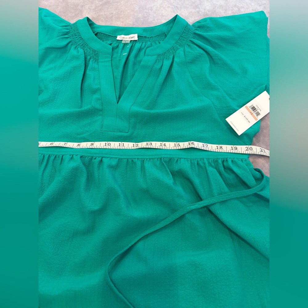 Calvin Klein:12 Women Emerald Green Dress Pockets - Picture 6 of 13